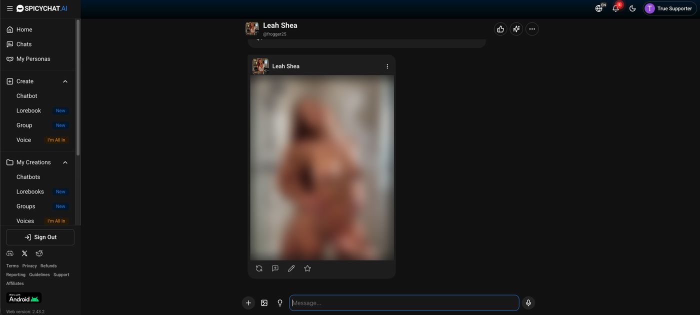A blurred SpicyChat generated image of a shower scene, blurred for publication